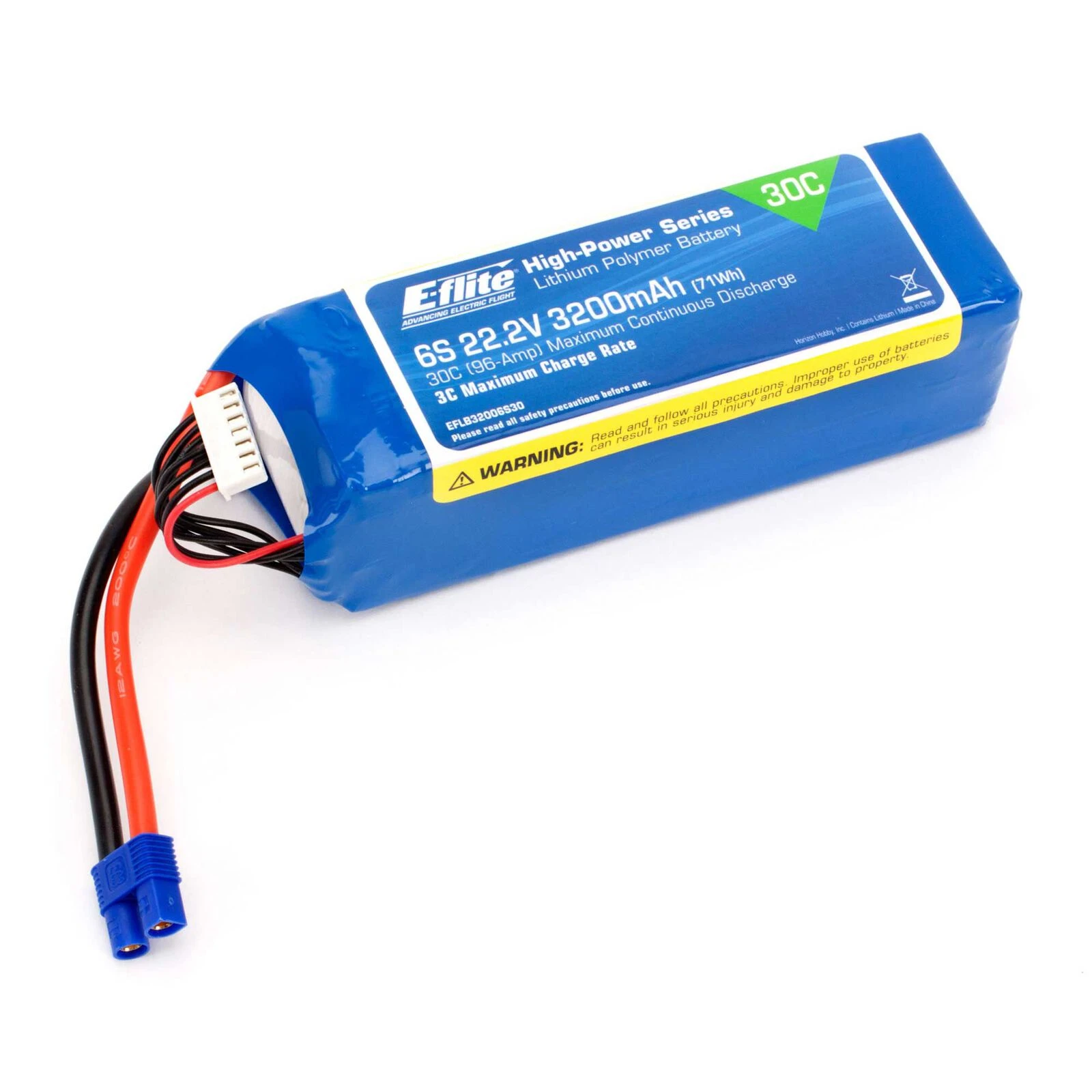 E-Flite 22.2V 3200mAh 6S 30C LiPo Battery: EC3 3 E-Flite 22.2V 3200mAh 6S 30C LiPo Battery: EC3