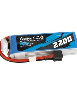 Gens Ace 11.1V 2200mAh 25C 3S LiPo Battery: EC3, Deans, XT60