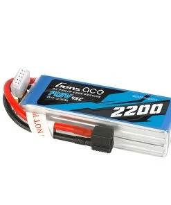 Gens Ace 14.8V 2200mAh 45C 4S LiPo Battery: EC3, Deans
