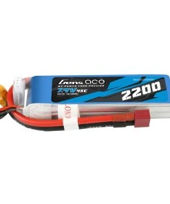 Gens Ace 7.4V 2200, 2S 45C, LiPo Soft Pack: Deans
