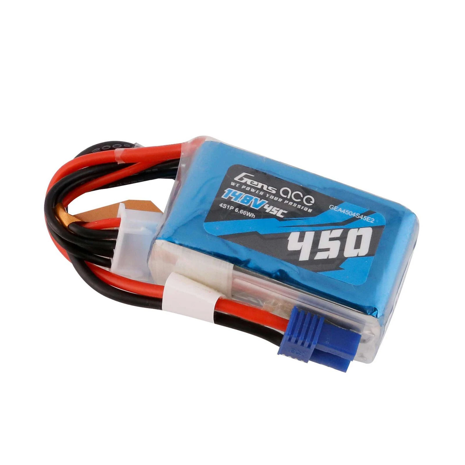 Gens Ace 14.8V 450mAh 4S 45C Lipo Battery: EC2 5 Gens Ace 14.8V 450mAh 4S 45C Lipo Battery: EC2 - Image 3