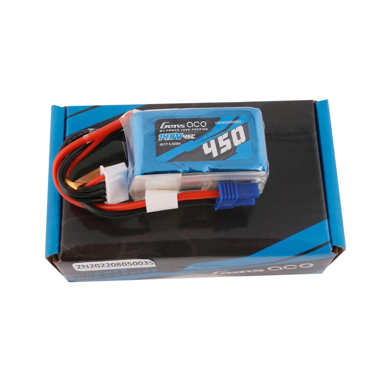 Gens Ace 14.8V 450mAh 4S 45C Lipo Battery: EC2 7 Gens Ace 14.8V 450mAh 4S 45C Lipo Battery: EC2 - Image 5
