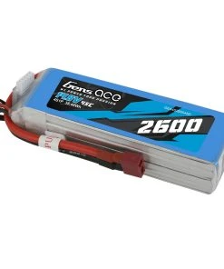 Gens Ace 14.8V 2600, 4S 45C, LiPo Soft Pack: Deans