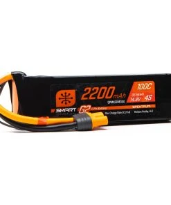 Spektrum 14.8V 2200mAh 4S 100C Smart G2 LiPo Battery: IC3